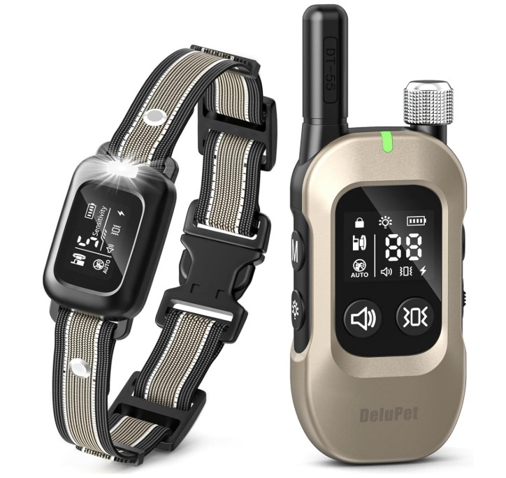 DeluPet 2-in-1 Dog Bark & Shock Collar